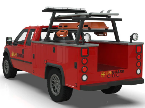 Lowpoly Lifeguard Truck 3D Model