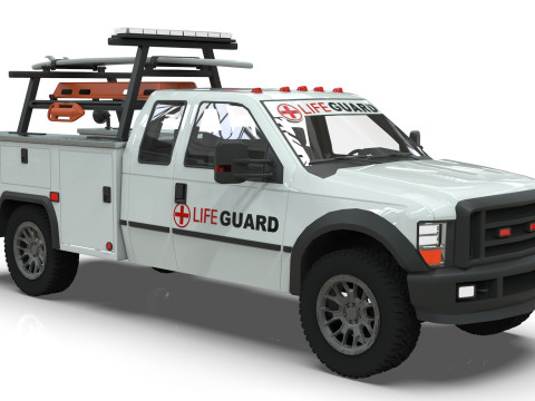 Lowpoly Lifeguard Truck 3D मॉडल