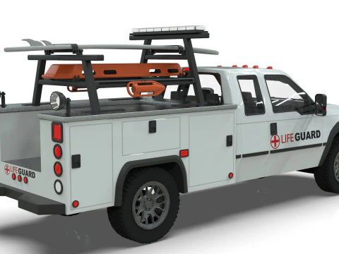 Lowpoly Lifeguard Truck 3D Model