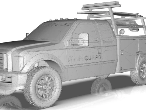 Lowpoly Lifeguard Truck 3D Model