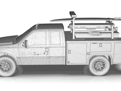 Lowpoly Lifeguard Truck 3D मॉडल