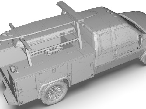 Lowpoly Lifeguard Truck 3D मॉडल