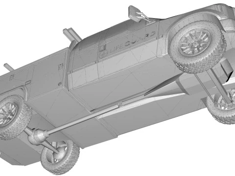 Lowpoly Lifeguard Truck 3D Model