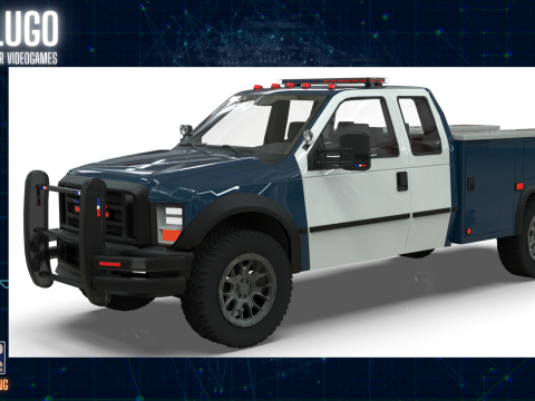 Lowpoly Police Truck Low-poly 3D 모델
