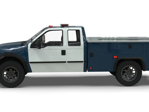 Lowpoly Police Truck Low-poly Model 3D