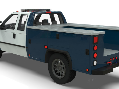 Lowpoly Police Truck Low-poly Model 3D