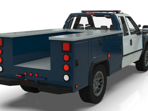 Lowpoly Police Truck Low-poly Model 3D