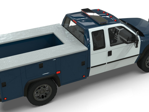 Lowpoly Police Truck Low-poly Model 3D