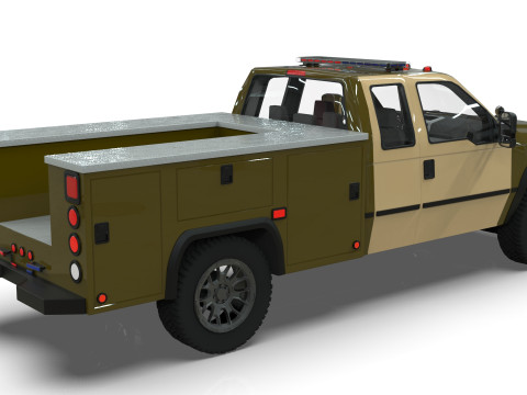 Lowpoly Police Truck Low-poly Model 3D
