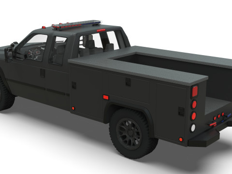 Lowpoly Police Truck Low-poly Model 3D