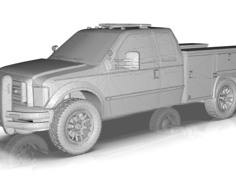 Lowpoly Police Truck Low-poly Model 3D