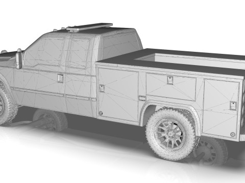 Lowpoly Police Truck Low-poly Model 3D