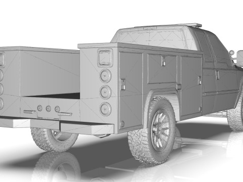 Lowpoly Police Truck Low-poly Model 3D