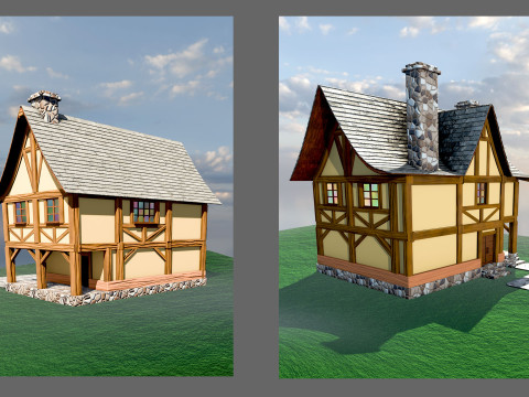 Medieval House Low-poly 3Dモデル