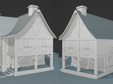 Medieval House Low-poly 3Dモデル
