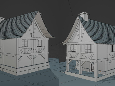 Medieval House Low-poly 3Dモデル