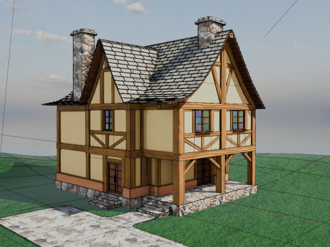 Medieval House Low-poly 3Dモデル