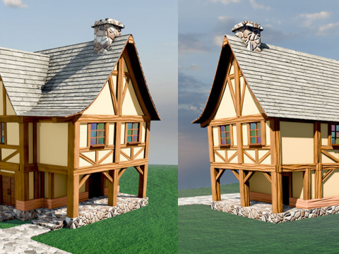 Medieval House Low-poly 3Dモデル