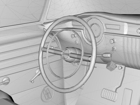 Oldsmobile 88 Coupe 1955 Low-poly 3Dモデル