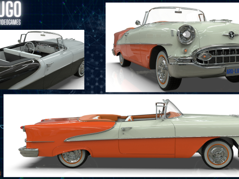 Oldsmobile 88 Convertible 1955 Low-poly 3D मॉडल