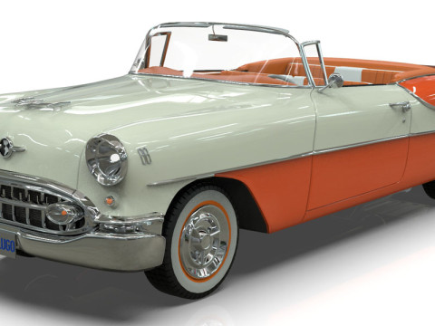 Oldsmobile 88 Convertible 1955 Low-poly 3D मॉडल