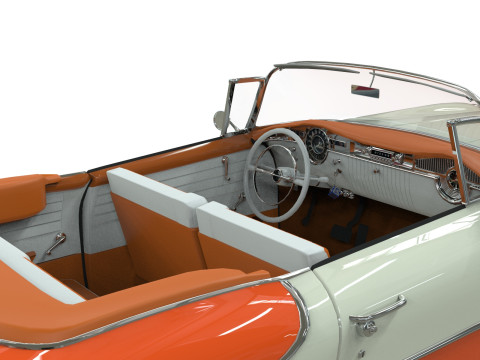 Oldsmobile 88 Convertible 1955 Low-poly 3D मॉडल