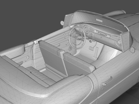Oldsmobile 88 Convertible 1955 Low-poly 3D मॉडल