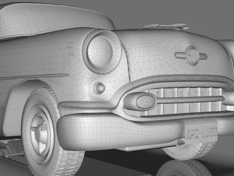 Oldsmobile Super88 Sedan 1955 Low-poly 3D Model