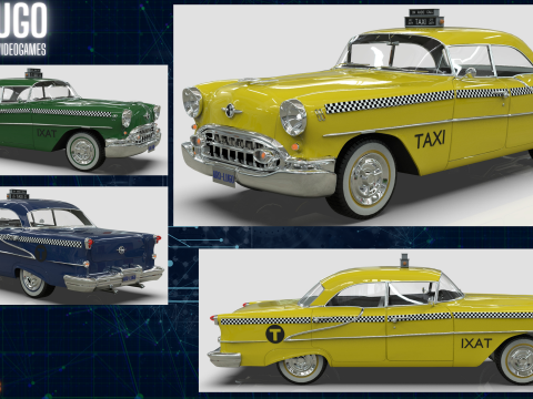Oldsmobile Super 88 Taxi 1955 Low-poly 3D Model