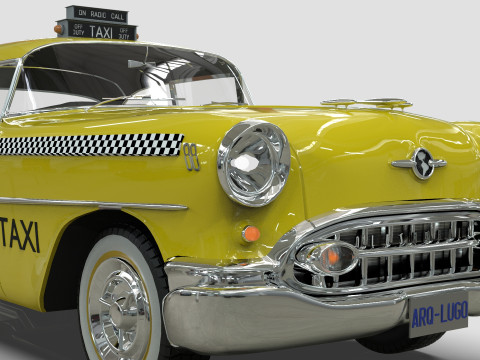 Oldsmobile Super 88 Taxi 1955 Low-poly 3D Модель