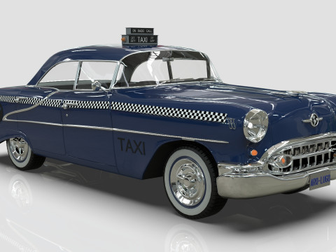Oldsmobile Super 88 Taxi 1955 Low-poly 3D Модель