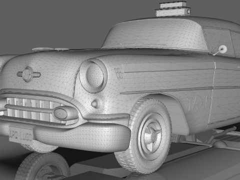 Oldsmobile Super 88 Taxi 1955 Low-poly 3D Модель