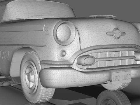 Oldsmobile Super 88 Taxi 1955 Low-poly 3D Модель
