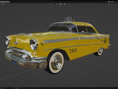 Oldsmobile Super 88 Taxi 1955 Low-poly 3D Модель