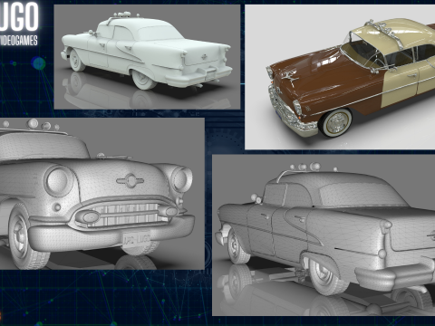 Oldsmobile Super 88 Police Patrol 1955 3D Модель