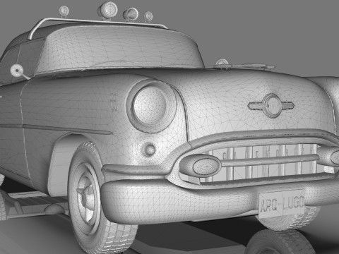 Oldsmobile Super 88 Police Patrol 1955 3D Модель