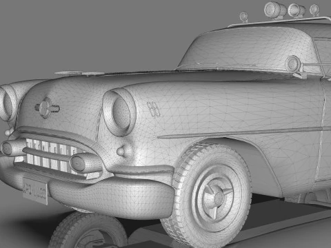 Oldsmobile Super 88 Police Patrol 1955 3D Model