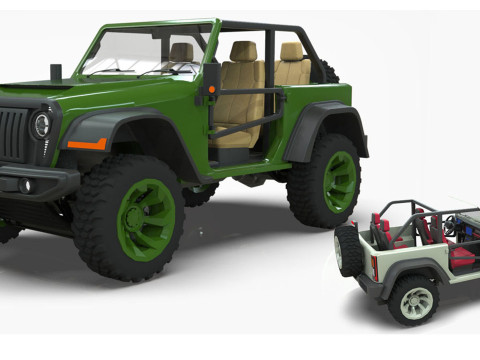 Jeep Wrangler Willys Concept 2023 Low-poly 3D Model