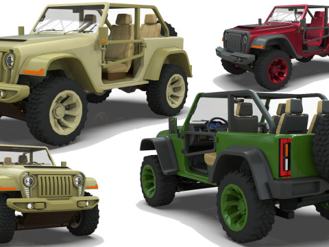 Jeep Wrangler Willys Concept 2023 Low-poly 3D मॉडल