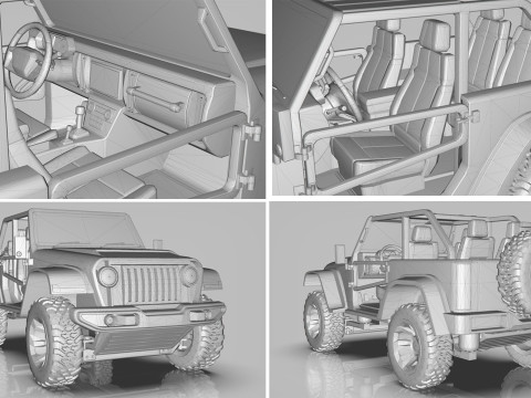 Jeep Wrangler Willys Concept 2023 Low-poly 3D मॉडल