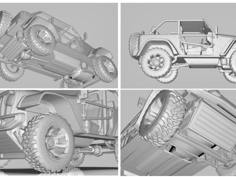 Jeep Wrangler Willys Concept 2023 Low-poly 3D मॉडल