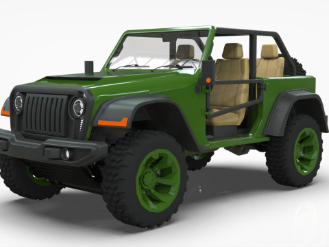 Jeep Wrangler Willys Concept 2023 Low-poly 3D मॉडल