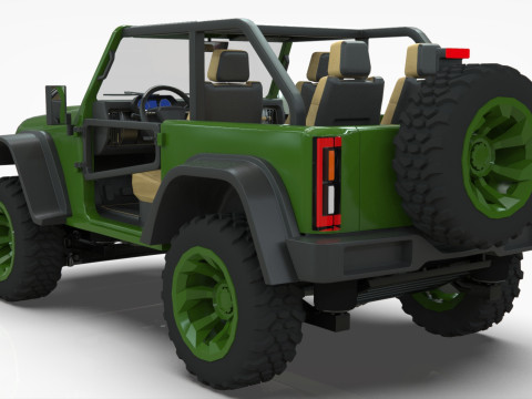 Jeep Wrangler Willys Concept 2023 Low-poly 3D मॉडल