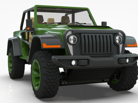 Jeep Wrangler Willys Concept 2023 Low-poly 3D मॉडल