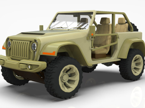 Jeep Wrangler Willys Concept 2023 Low-poly 3D मॉडल