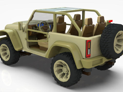 Jeep Wrangler Willys Concept 2023 Low-poly 3D मॉडल