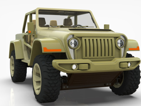 Jeep Wrangler Willys Concept 2023 Low-poly 3D मॉडल
