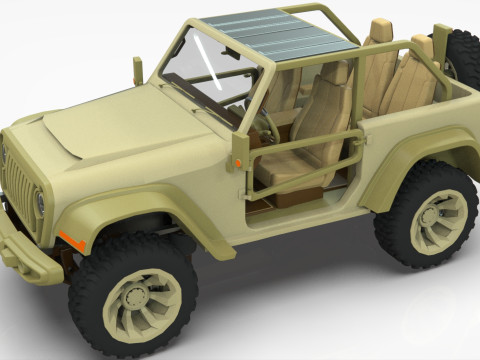Jeep Wrangler Willys Concept 2023 Low-poly 3D मॉडल
