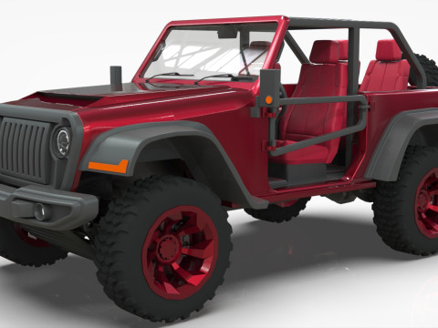 Jeep Wrangler Willys Concept 2023 Low-poly 3D मॉडल
