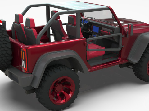 Jeep Wrangler Willys Concept 2023 Low-poly 3D मॉडल